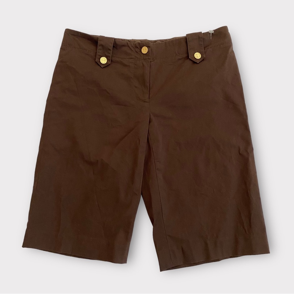 Tory Burch Women’s Shorts Size 4 Bermuda Low Rise Brown Preppy Designer Luxury
